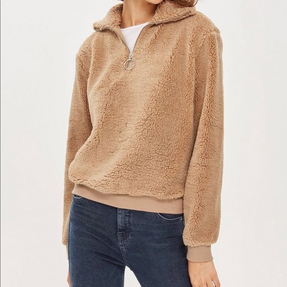 Topshop Jackets & Blazers - Top shop teddy pullover size 2